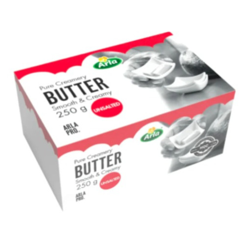 ARLA PRO PURE CREAMY BUTTER UNSALTED 250GM ARLA PRO PURE CREAMY BUTTER UNSALTED 250GM