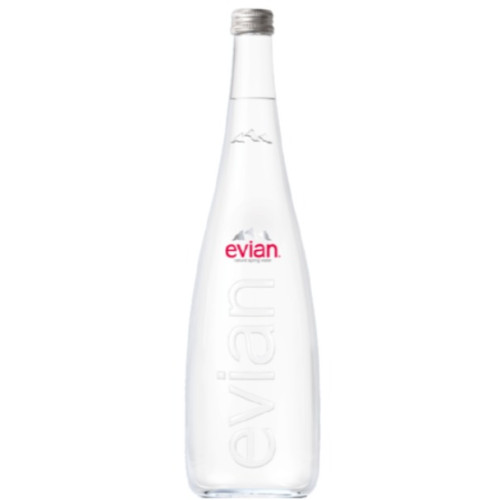 EVIAN NATURAL MINERAL WATER - GLASS 750ML
